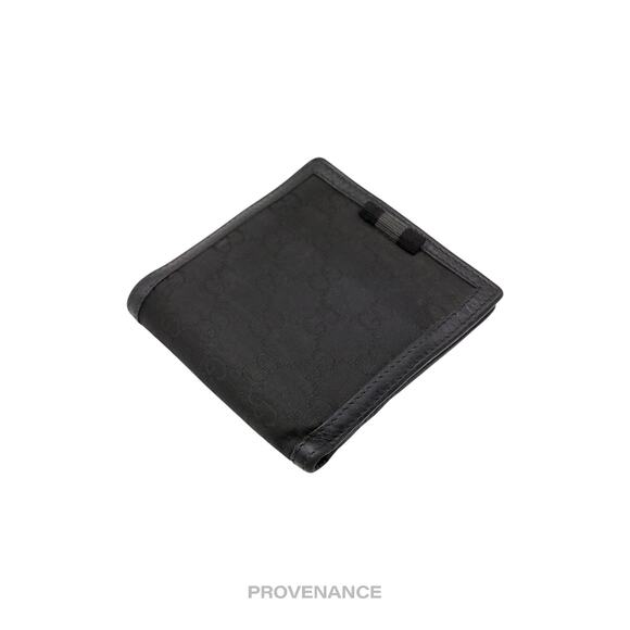 🔴 Gucci Web Bifold Wallet - GG Canvas Black Leather - Picture 4 of 8